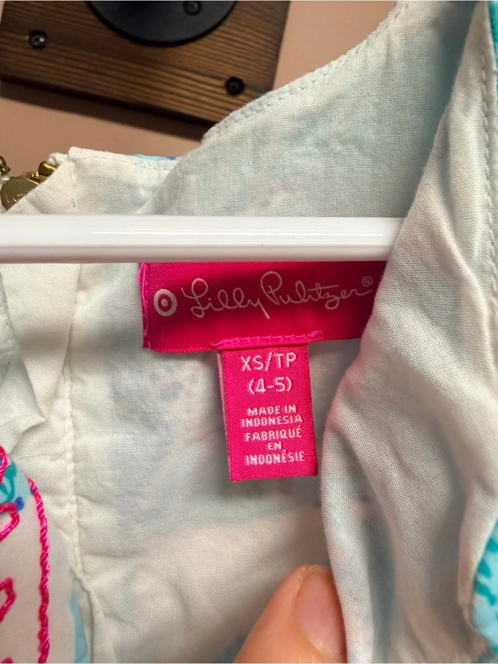Lilly Pulitzer Girls Aqua, Turquoise & Hot Pink Shift Dress